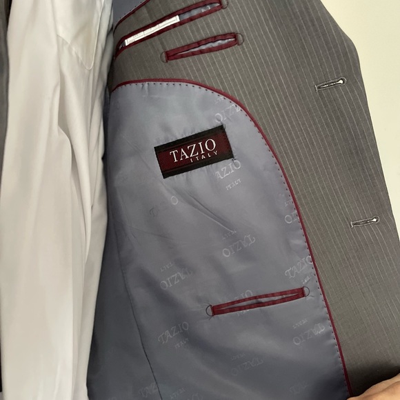 Men’s Tazio pinstripe suit with shirt and tie - Picture 8 of 14